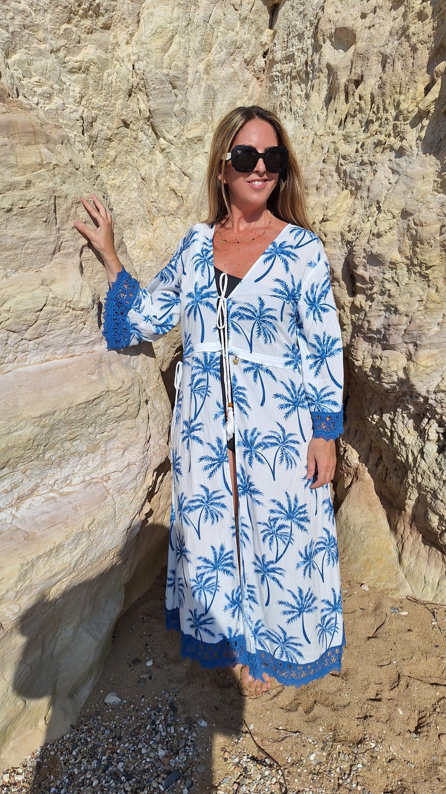 Malibu Palm Print Kimono